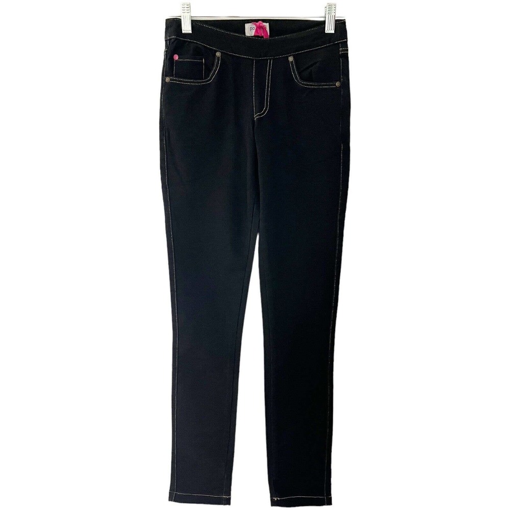 NWT Pajama Jeans Black Skinny Mid Rise Pull On Knit Loungepants Womens Sz XXS
